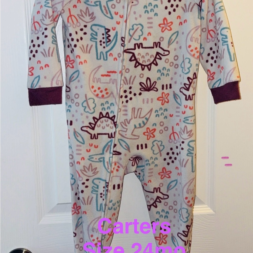 Carter's Cream Dinosaur Print Footie